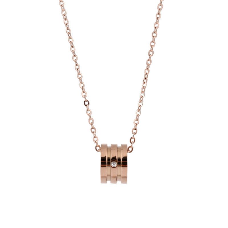 Damenschmuck Sommer High-End-Nische Nicht verblassende Titanstahl-Halskette mit echtem Diamant-Anhänger Halskette Zubehör_voghion.com