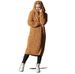 Women's Clothing Autumn And Winter Warm New Solid Color Long Knitted Sweater Hooded Cardigan Jacket_voghion.com