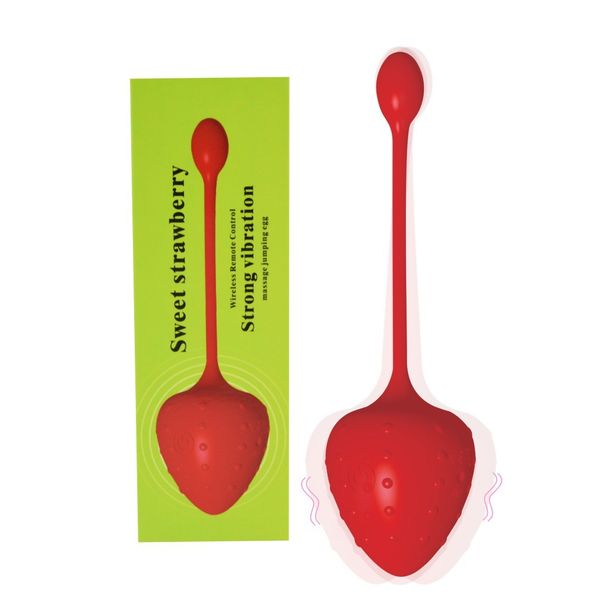 Frucht-Erdbeere-App, kabellose Fernbedienung, Vibration, Spring-Ei, Sexspielzeug für Erwachsene, männlich, weiblich, gemeinsamer Masturbator_voghion.com
