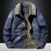 Men's Sherpa-Lined Denim Jacket – Winter-Ready With Extra Pockets (M-4XL, Blue/Black)_voghion.com