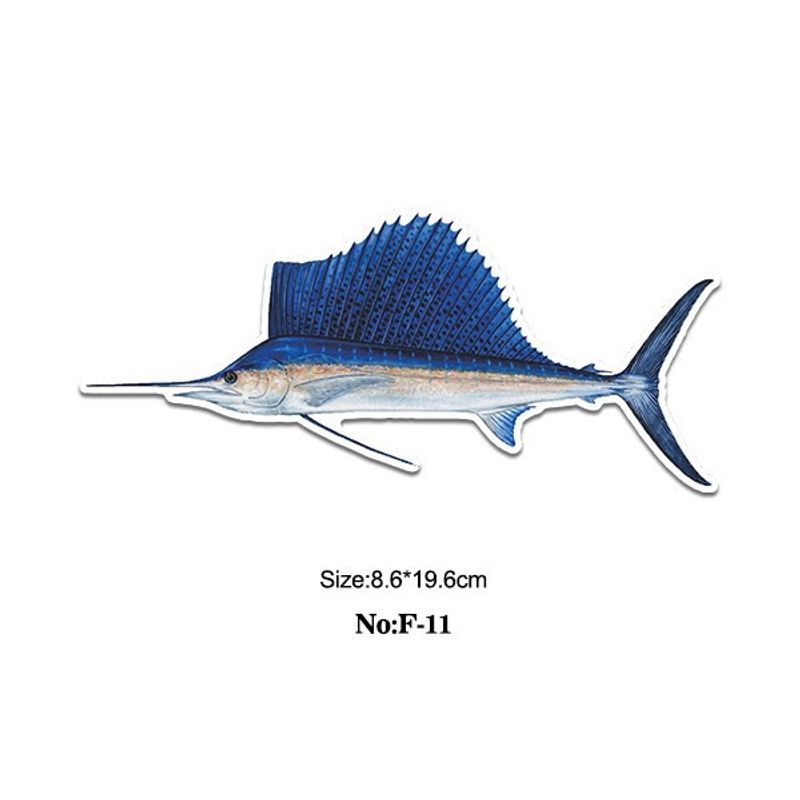 Pegatinas para peces de mar, señuelos para exteriores, caja de pesca, equipaje impermeable, nevera, coche, moto, personalizadas_voghion.com