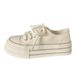Sapatos de lona com sola grossa creme para mulheres, novos sapatos finos de primavera e verão, tendência de nicho, versão coreana, plataforma de cabeça grande, sapatos brancos para estudantes_voghion.com
