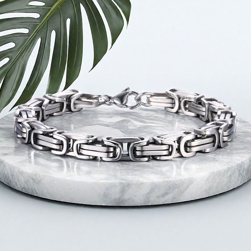 Hot Selling Hip-Hop Gold And Black Stainless Upgraded 7mm Titanium Steel Emperor Chain Bracelet_voghion.com