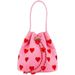 Damen Bucket Bag mat gesticktem Léiftzeechen a rosa Tote Schëller Crossbody Mini Bucket Bag fir Fraen_voghion.com