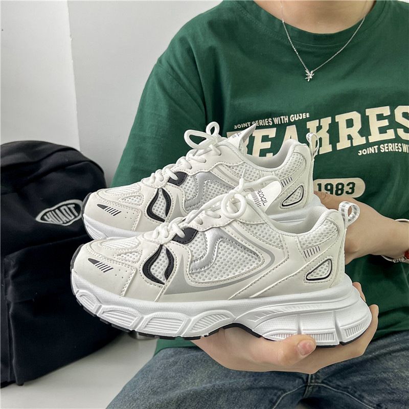 Spring New Women S Sports Casual Shoes Stylish Korean Lace Up Dad Versatile Comfortable Breathable Single_voghion.com
