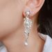 1 par de pendientes largos de perlas y flores de cristal austriaco para mujer, pendientes colgantes de araña para boda, joyería de fiesta, regalo_voghion.com