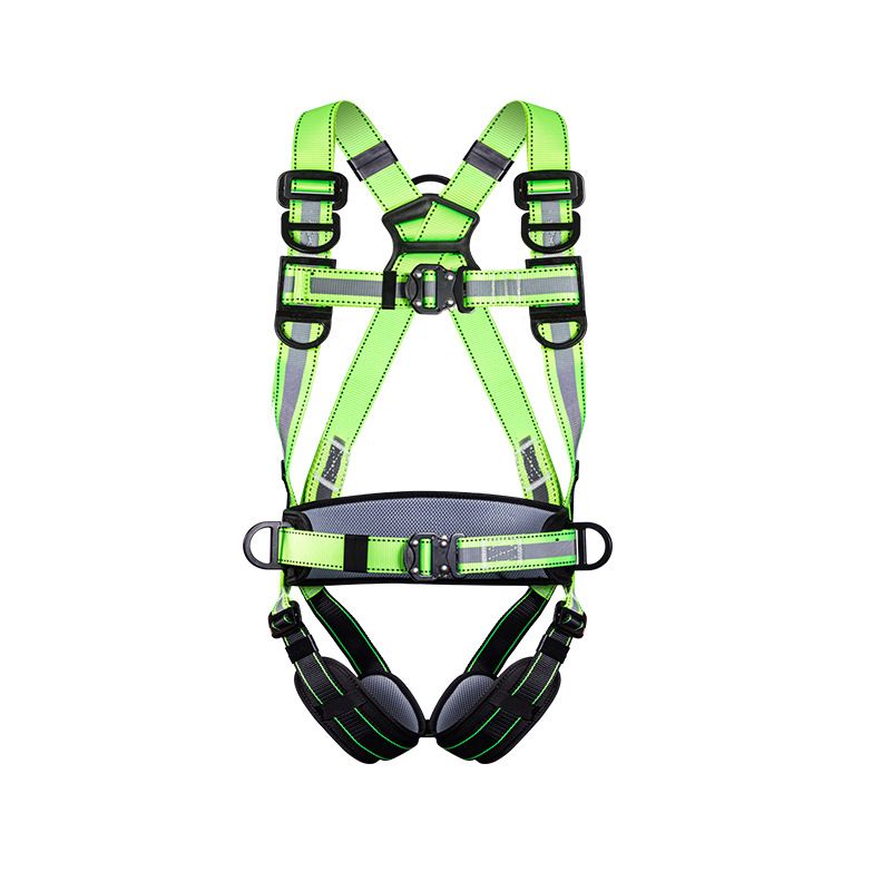 Hexin National Standard Reflective Five-Point Nighttime High-Altitude Work Double Hook Fall Protection European Style_voghion.com