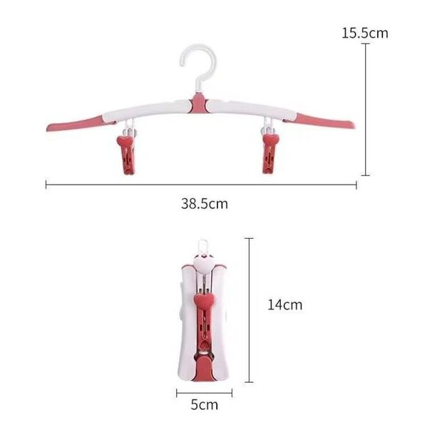 Appendiabiti pieghevole portatile da viaggio con clip multifunzionale per viaggi d'affari, essenziale per asciugare biancheria intima, calzini, piccolo appendiabiti_voghion.com