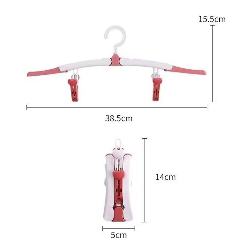 Folding Portable Travel With Clips Multifunctional Business Trip Essential Clothes Drying Underwear Socks Small Hanger_voghion.com