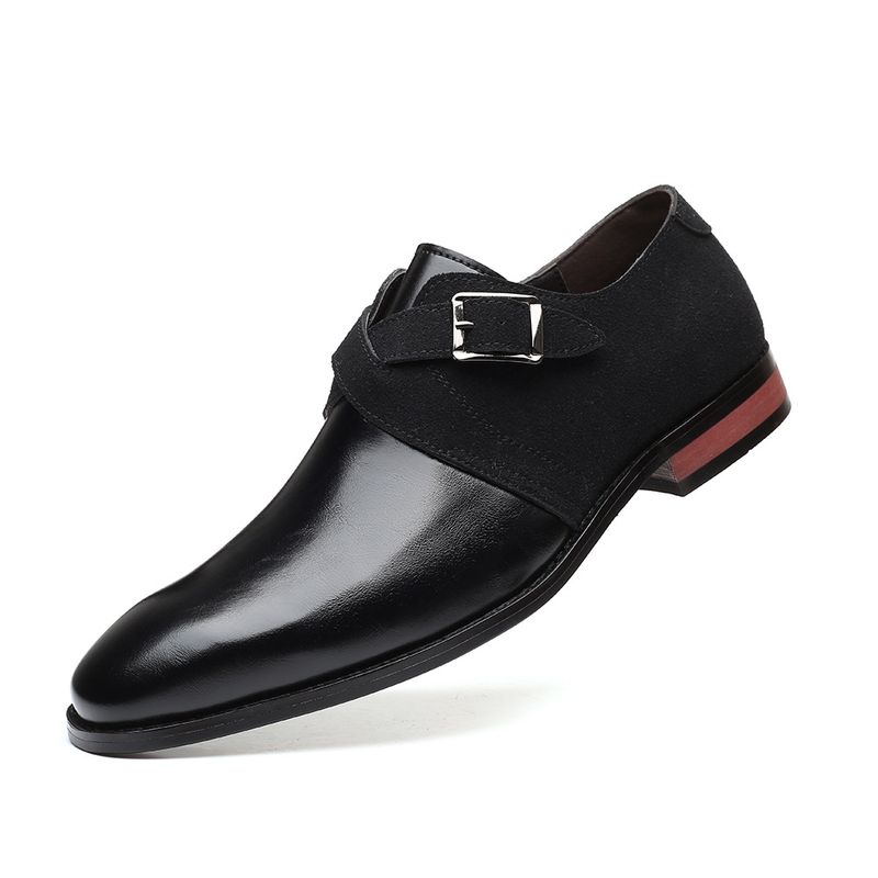 Unbeatable Quality Oversized British Pointed Buckle Leather For Business, Commuting, Office, Men's Formal Wear, Monk Shoes, Trendy Shoes_voghion.com
