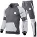 Set de hanorac cu glugă pentru bărbați, la modă, pentru toamnă și iarnă, din fleece îmbinat, set de sport cu glugă, imprimat la modă, de brand_voghion.com