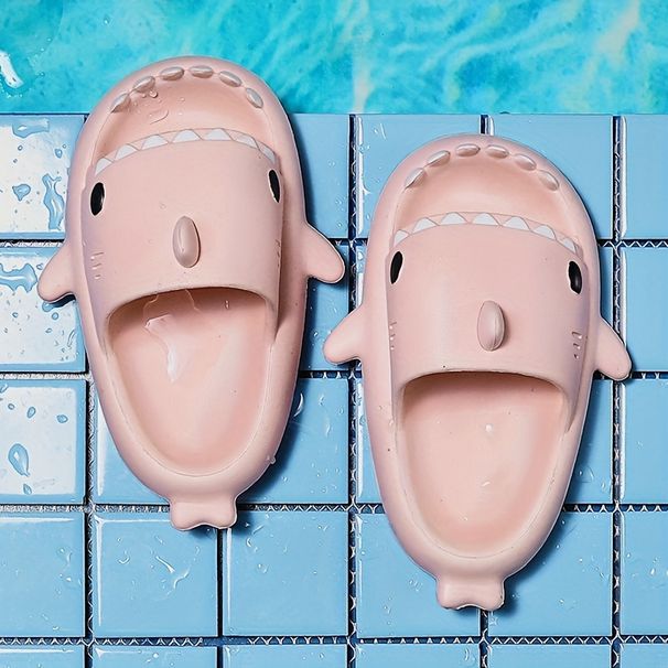 Boys Girls Cartoon Shark Lightweight Non-Slip Open Toe Slides For Summer_voghion.com