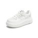 Thick Soled Mesh White For Women, 2025 New Versatile Sports Leisure Shoes, Height Increasing Lace Up Lightweight And_voghion.com