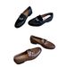 Lan Cabinet Edition ~ Vintage Lock Design Versatile Slip-On Lazy Loafers Horsebit Flat Leather Single Shoes_voghion.com