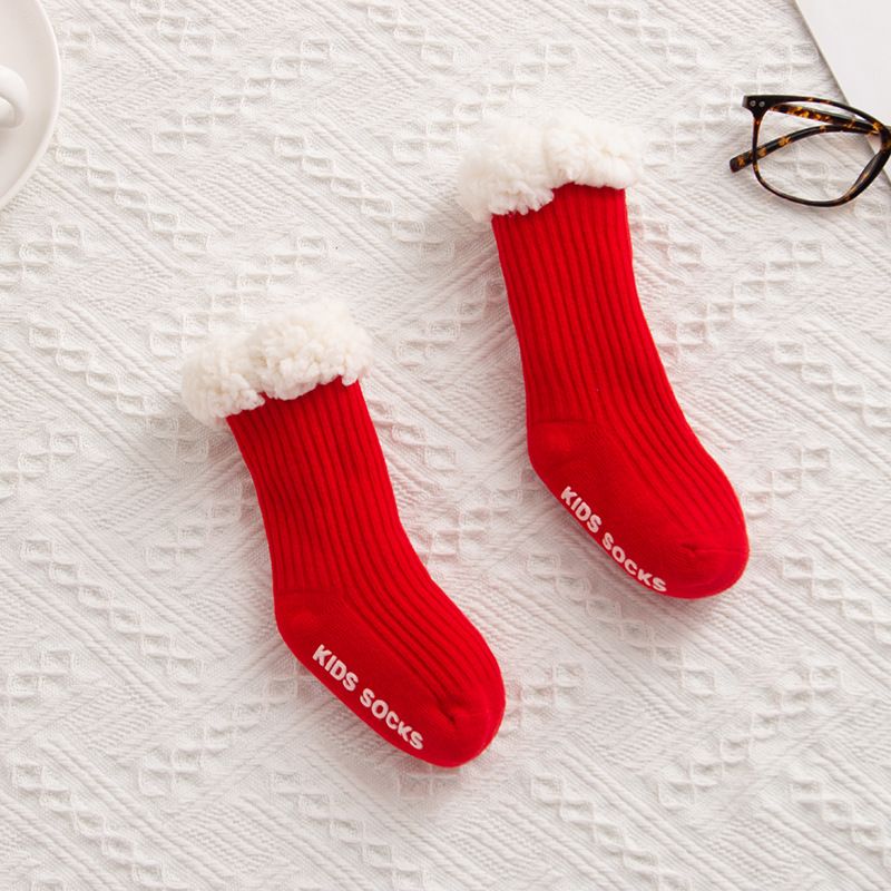 Mother & Kids Cartoon floor socks winter plus velvet thick warm newborn baby boys and girls spring and autumn cute super cute cotton socks_voghion.com