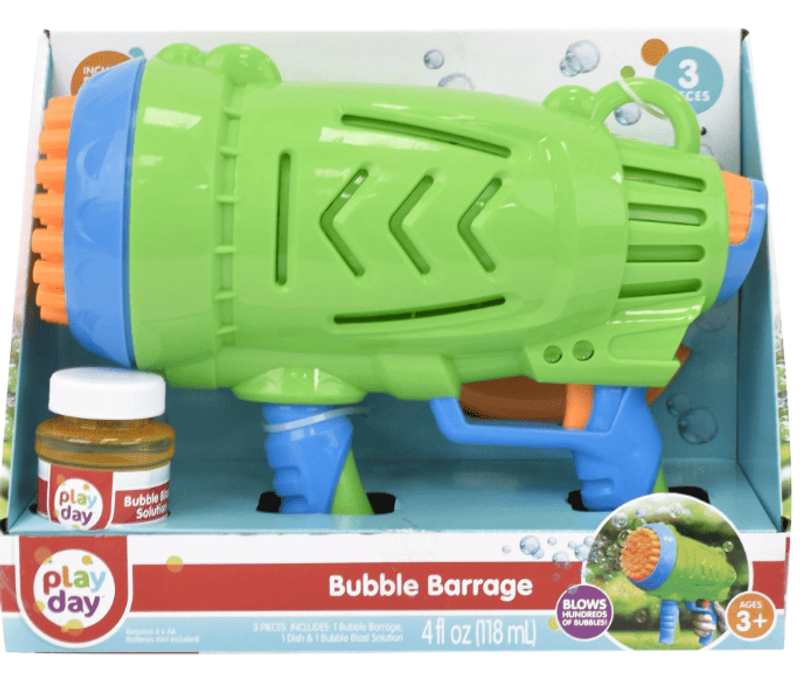 Play Day Bubble Barrage, Includes 4oz Solution &amp; Drip Tray - Unisex, Children Ages 3+_voghion.com
