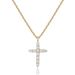 14K Gold Cross Diamond Necklace Female Fashion Faith Pendant Female_voghion.com