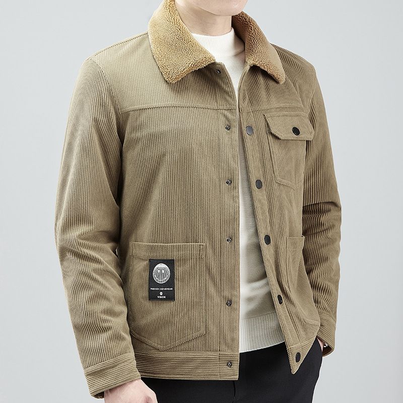  new autumn and winter cross-border tough guy men's velvet thickened youth large size jacket men's corduroy jacket men_voghion.com