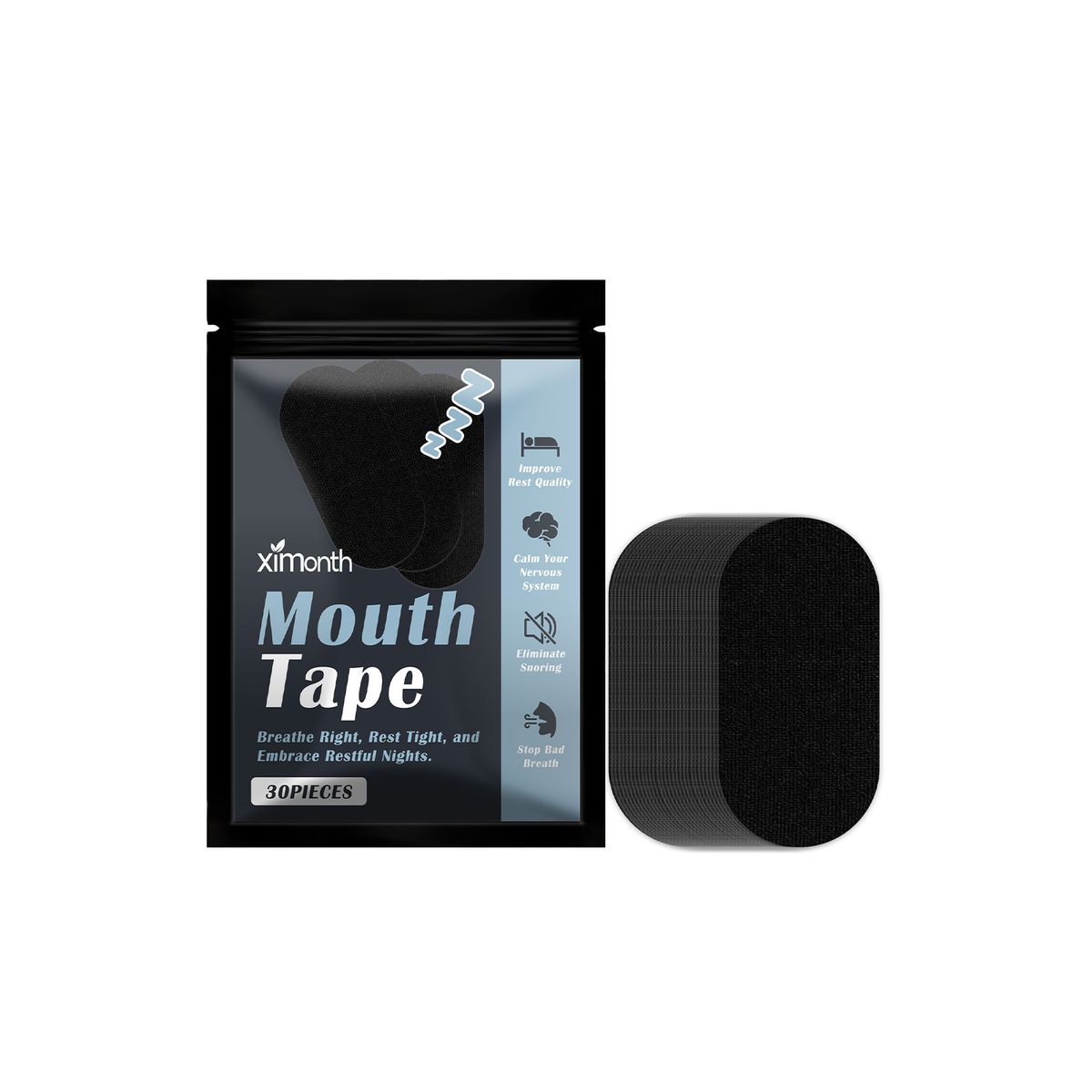 Ximonth Anti-Schnarch-Schlafpflaster, Anti-Schnarchen in der Nacht, sanfte Pflege für den Schlaf, ruhiges Nachtschlafpflaster_voghion.com