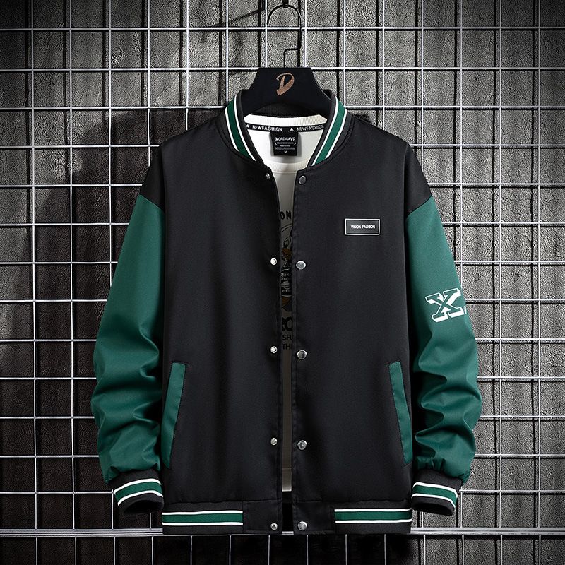 Übergroße Baseballjacke für Herren – trendiger, locker sitzender Unisex-College-Mantel, lässige Streetwear-Oberbekleidung mit Reißverschluss für Frühling und Herbst_voghion.com