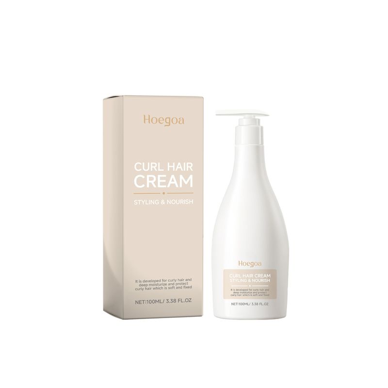 HOEGOA Hidrata Radiâncias Suaviza Fixação e Hidratação para Cabelos, Creme Elástico para Cabelos Cacheados_voghion.com