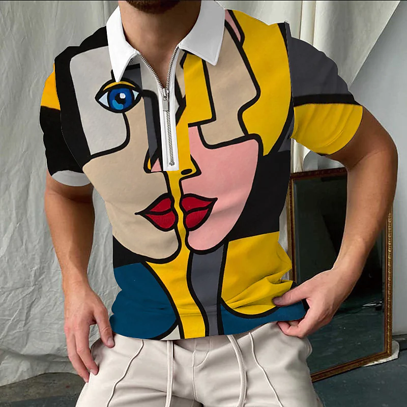 Marken-Poloshirts für Herren, Hip Hop, Harajuku, kurzärmelige Hemden, hochwertige, lässige, übergroße T-Shirts, 3D-Anime-Männerhemden_voghion.com