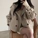 South Korea chic2023 autumn and winter new double-breasted short woolen coat women's style elegant overcoat_voghion.com