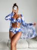 Women's fashion high-end sexy multi-color printed bikini BIKINI three-piece women's swimsuit_voghion.com