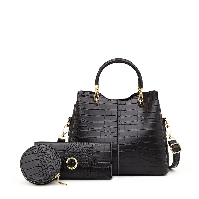Damentaschen Retro-Mode Krokodilmuster Dreiteilige Mutter- und Kindertasche Große Kapazität Handgehaltene Einzelschulter-Crossbody_voghion.com