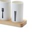 Flatware Organizer With Wood Base Cutlery Utensil Holder Spoons Forks Chopsticks Storage Rack For Kitchen Countertop_voghion.com