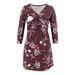 2024 Pregnant Women's Multi Color Printed Deep V-Neck 3/4 Sleeves Cross Breastfeeding Party Dress_voghion.com