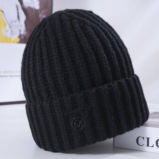 Cappello invernale caldo lavorato a maglia da donna, stile coreano, alla moda e versatile, snellente per il viso, antivento, all'ingrosso in fabbrica per uomo_voghion.com