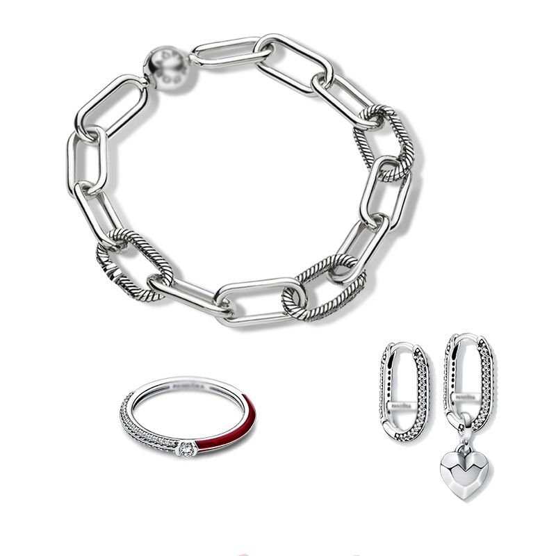 Silber DIY Armband, Heißer Verkauf Neue ME Serie Perle Büroklammer Ring Schnalle Armband_voghion.com