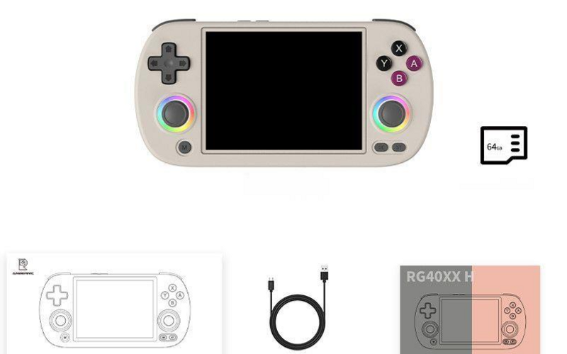 Ambernik RG40XXH Horizontale Version Leichte Open Source Handheld Verbindung Zu TV Dual Player Kinder Arcade_voghion.com