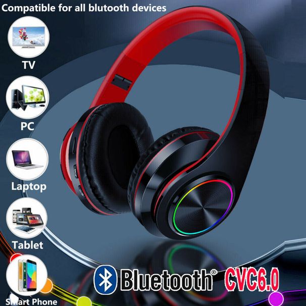 Cuffie per bambini Cuffie Bluetooth senza fili Luci LED Auricolari_voghion.com