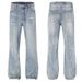 Calça jeans azul claro com lavagem retrô – Calça folgada, reta, com cintura elástica e cordão ajustável (unissex, forro de lã da estação, P-3GG)_voghion.com