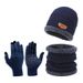 Guanti in lana spessi lavorati a maglia per touchscreen, scaldacollo invernale antiscivolo, cappello foderato in pile, set da tre pezzi caldo_voghion.com