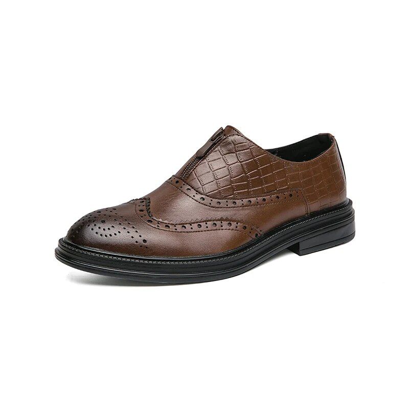 Italy Style Men's Black Dress Genuine Cow Leather Birthday Gift for Man Italiano Men Derby Shoes Plus Size zapatos hombr_voghion.com