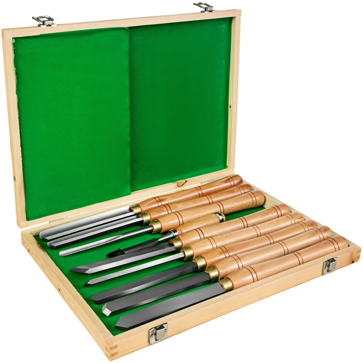 VEVOR Woodworking 8 Pcs Lathe Chisel, Wood Lathe Chisel Cutting Carving HSS Steel, Wood Turning Tools For Hardwood, One Free Chisel (Wooden Storage Case)_voghion.com