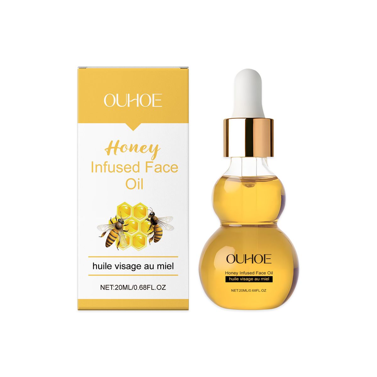 OUHOE Honey Nourishing Facial Skin Elasticity Moisturizing Softening Massage Skincare Essence Oil_voghion.com