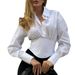 Neue französische Hofbluse für Damen – kurz, schmal geschnitten, mit Bindeband – für Herbst und Winter. Stilvoll und modisch._voghion.com