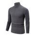 Overseas Platform Special Code Autumn Winter Men's Solid Color Versatile Turtleneck Base Shirt Casual Fleece Top_voghion.com