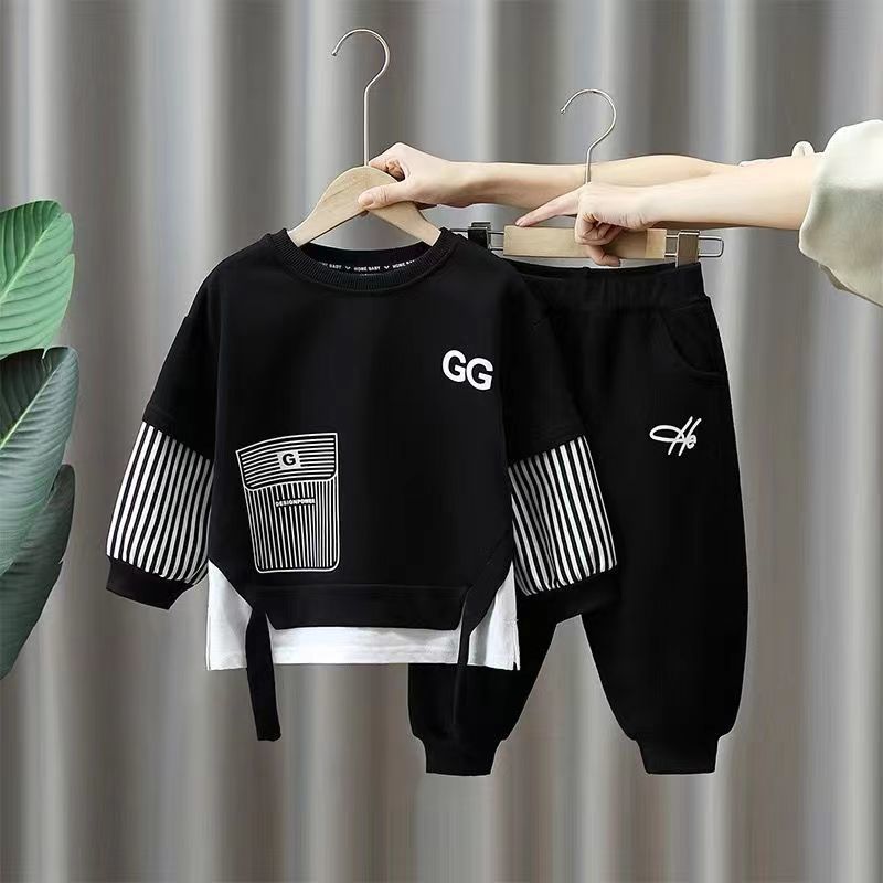 Jungen-Pullover-Set für Frühling, neue modische Kinderkleidung, trendiger Rash und hübscher Herbst-Netzwerk-Rot_voghion.com