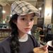 Designer models beret female Korean version of the cotton and linen street fashion painter hat show face small England beret_voghion.com