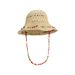 summer Colorful Wooden Bead Straw Hat With Openwork Large Brim, Foldable For Shade._voghion.com
