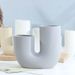 Nordic U-Shaped Ceramic Vase - Minimalist Striped Decorative Vase For Small Flowers, Modern Home Decor For Living Room, Shelf Or Office Desk_voghion.com