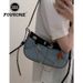FOUR ONE niche versatile underarm high-end denim style women's shoulder bag, textured crossbody bag_voghion.com
