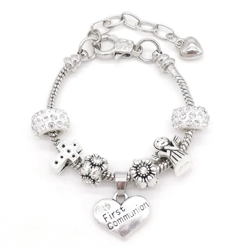 Schmuck DIY Kreuz Großes Loch Engel Perlen Brief Herz Anhänger Armband_voghion.com