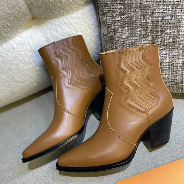 Boots high ankle boots Cowboy silde with pointed toes doc martin boot 7cm heels designer fashion booties fall winter top_voghion.com