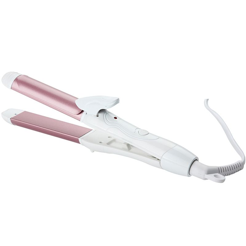 Dual-use Curl And Straighten Volumizing Hair Rose Gold Large Curling Iron_voghion.com